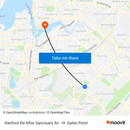 Ranford Rd After Sanctuary Av to Salter Point map