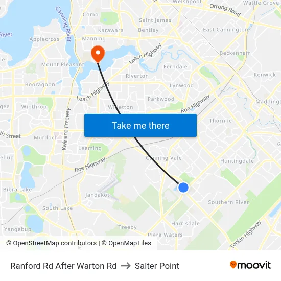 Ranford Rd After Warton Rd to Salter Point map
