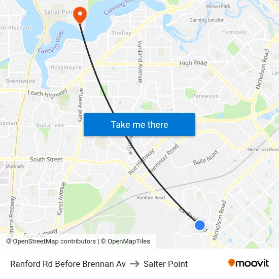Ranford Rd Before Brennan Av to Salter Point map