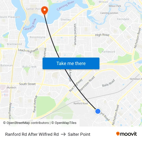Ranford Rd After Wilfred Rd to Salter Point map
