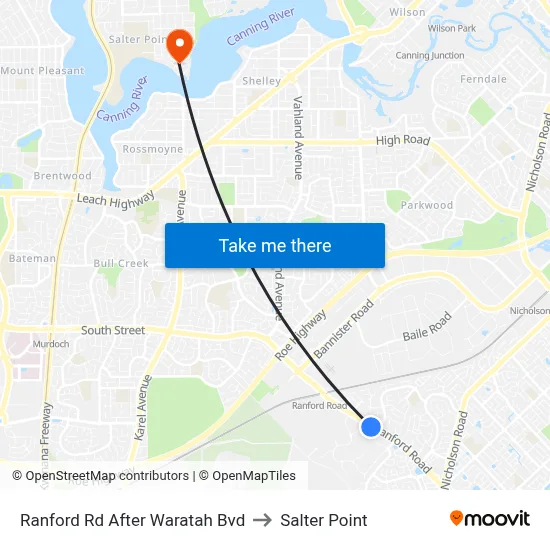 Ranford Rd After Waratah Bvd to Salter Point map