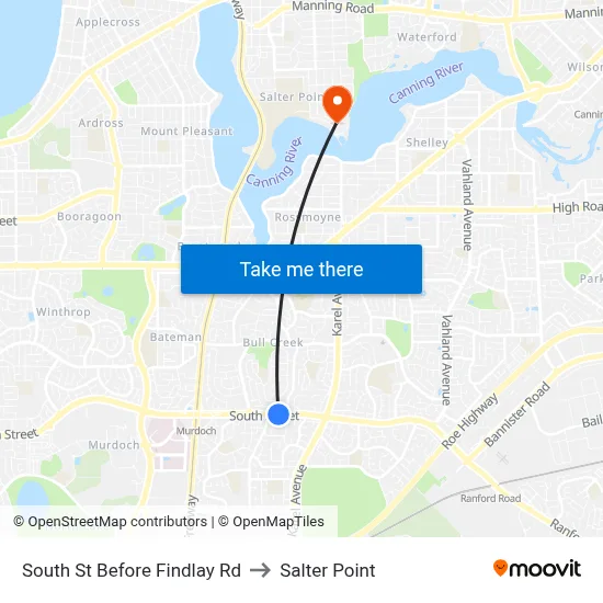 South St Before Findlay Rd to Salter Point map