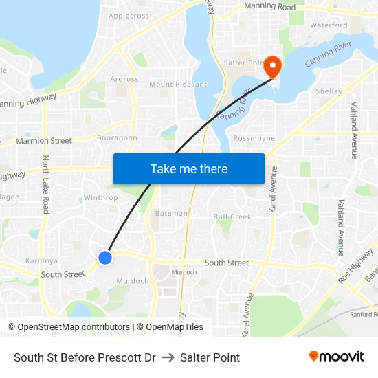 South St Before Prescott Dr to Salter Point map