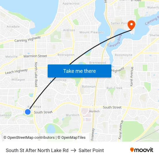 South St After North Lake Rd to Salter Point map