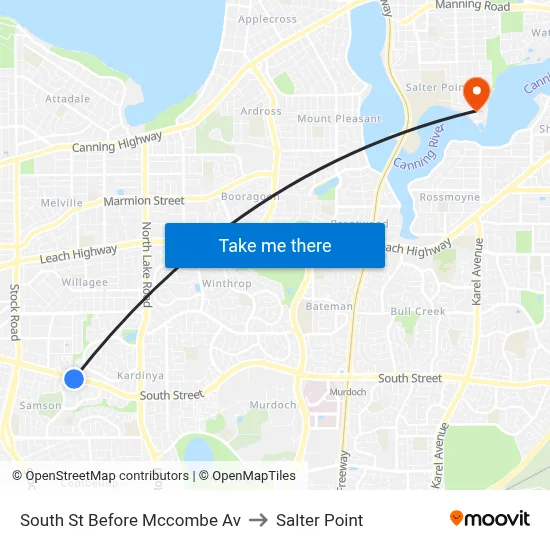 South St Before Mccombe Av to Salter Point map