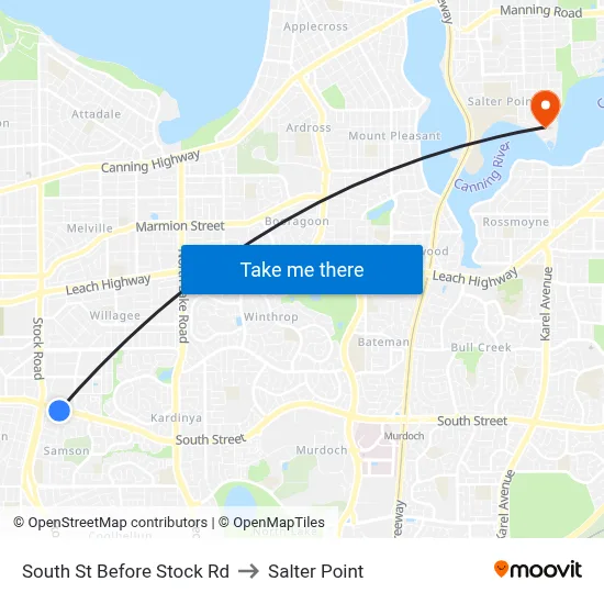 South St Before Stock Rd to Salter Point map