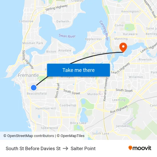 South St Before Davies St to Salter Point map