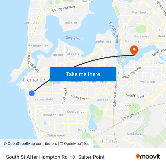 South St After Hampton Rd to Salter Point map