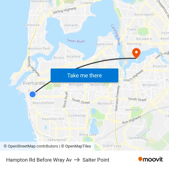 Hampton Rd Before Wray Av to Salter Point map