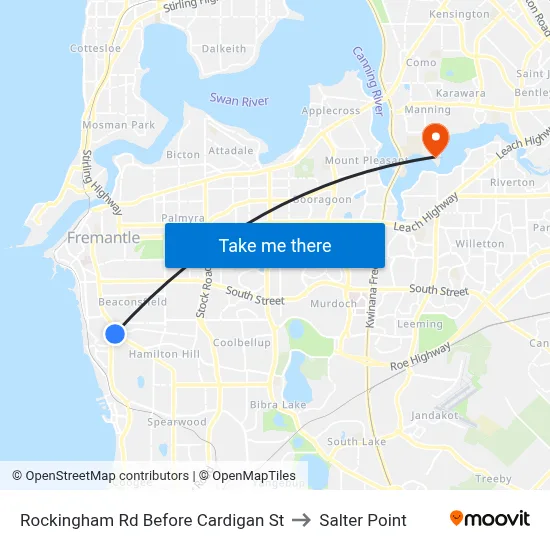 Rockingham Rd Before Cardigan St to Salter Point map