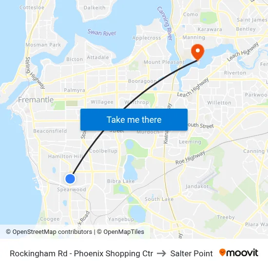 Rockingham Rd - Phoenix Shopping Ctr to Salter Point map
