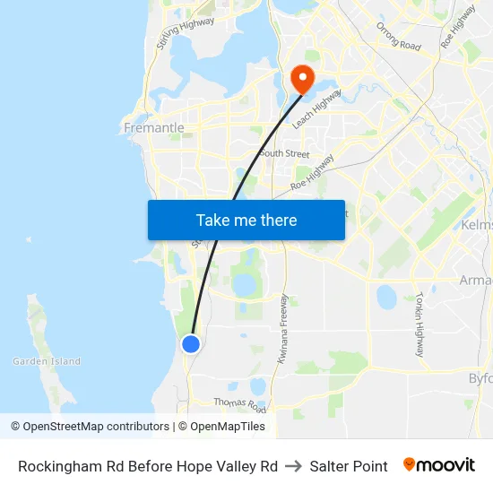 Rockingham Rd Before Hope Valley Rd to Salter Point map