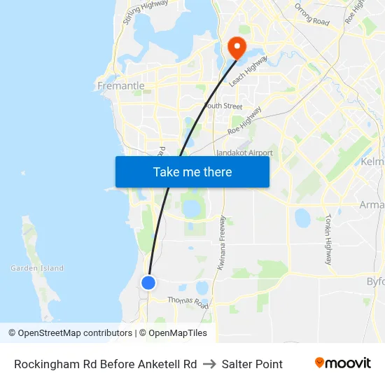 Rockingham Rd Before Anketell Rd to Salter Point map