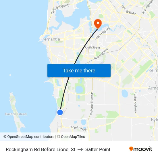Rockingham Rd Before Lionel St to Salter Point map