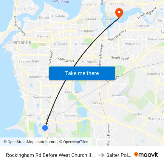 Rockingham Rd Before West Churchill Av to Salter Point map