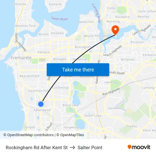 Rockingham Rd After Kent St to Salter Point map