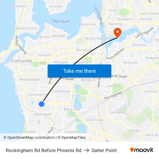 Rockingham Rd Before Phoenix Rd to Salter Point map