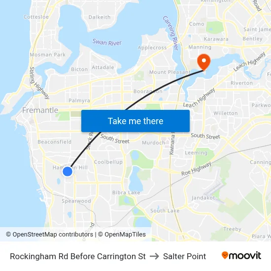 Rockingham Rd Before Carrington St to Salter Point map