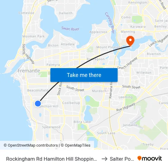Rockingham Rd Hamilton Hill Shopping Ctr to Salter Point map