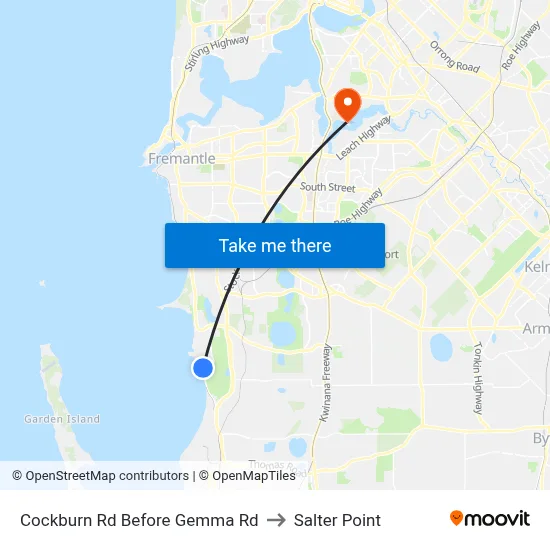 Cockburn Rd Before Gemma Rd to Salter Point map