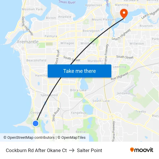 Cockburn Rd After Okane Ct to Salter Point map