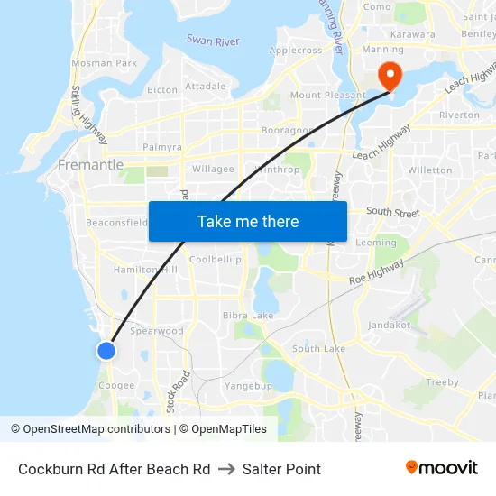 Cockburn Rd After Beach Rd to Salter Point map