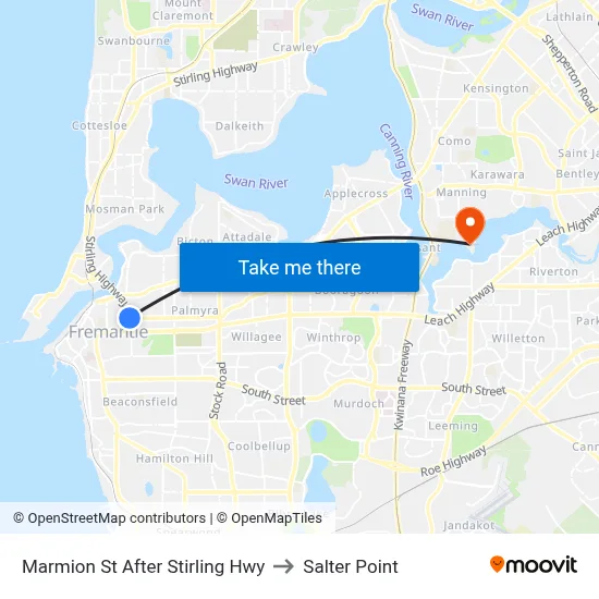 Marmion St After Stirling Hwy to Salter Point map
