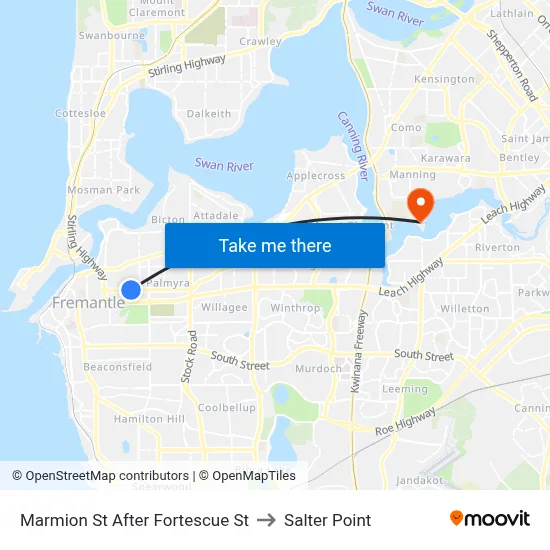 Marmion St After Fortescue St to Salter Point map