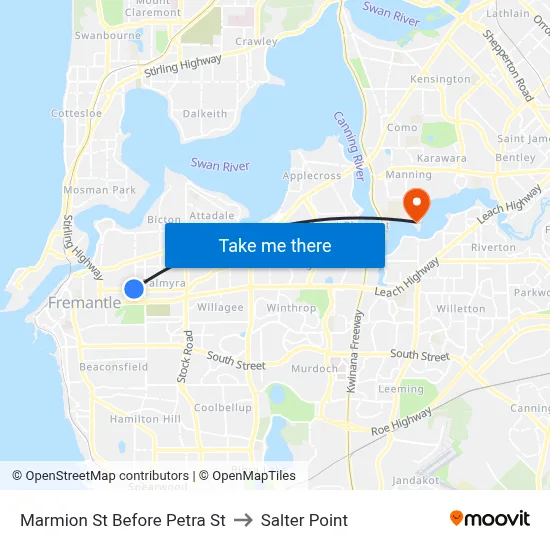 Marmion St Before Petra St to Salter Point map
