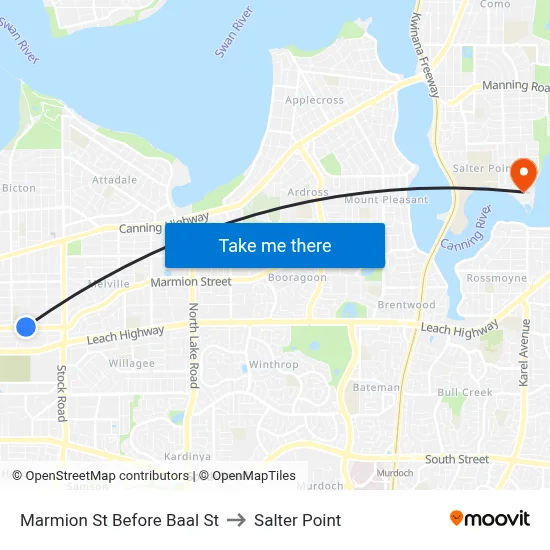 Marmion St Before Baal St to Salter Point map