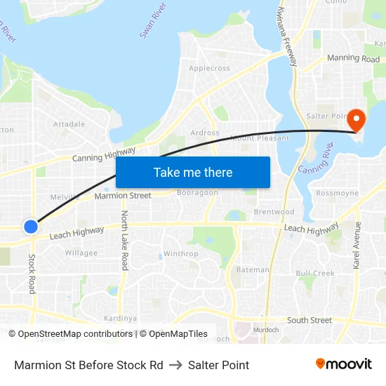 Marmion St Before Stock Rd to Salter Point map