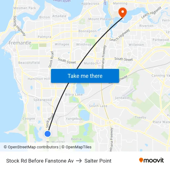 Stock Rd Before Fanstone Av to Salter Point map