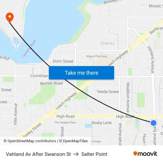 Vahland Av After Swanson St to Salter Point map