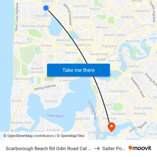 Scarborough Beach Rd Odin Road Cat Id 7 to Salter Point map