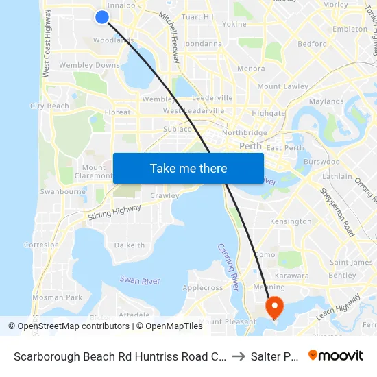 Scarborough Beach Rd Huntriss Road Cat Id 10 to Salter Point map