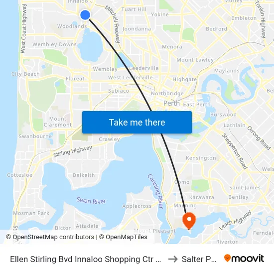 Ellen Stirling Bvd Innaloo Shopping Ctr Cat Id 4 to Salter Point map