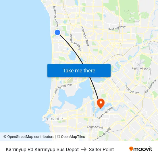 Karrinyup Rd Karrinyup Bus Depot to Salter Point map