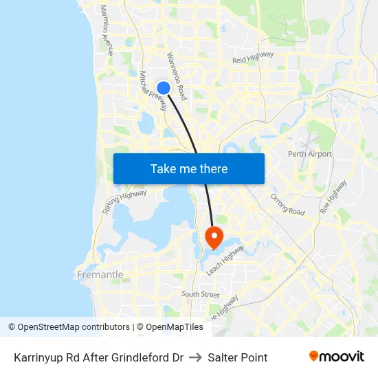 Karrinyup Rd After Grindleford Dr to Salter Point map