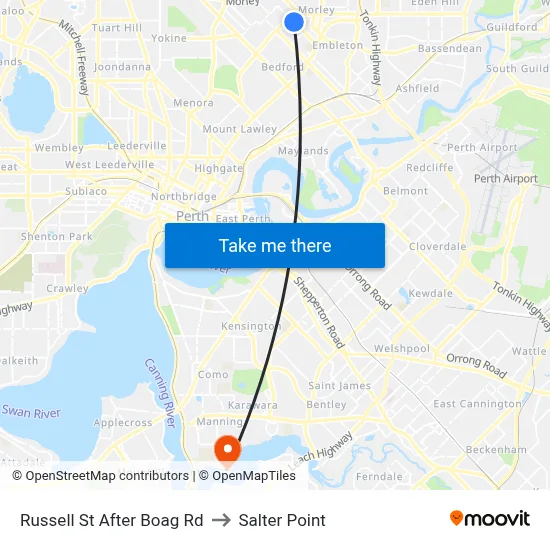 Russell St After Boag Rd to Salter Point map