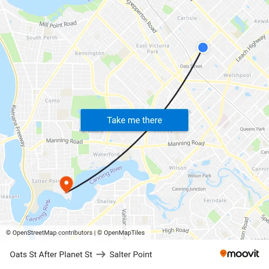 Oats St After Planet St to Salter Point map