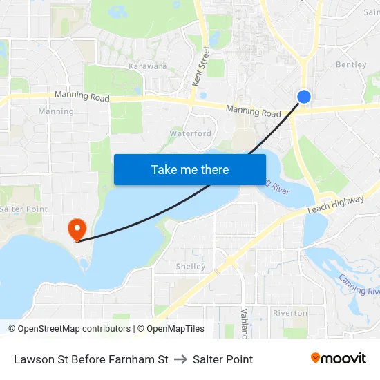 Lawson St Before Farnham St to Salter Point map