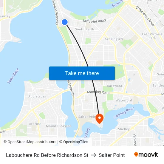 Labouchere Rd Before Richardson St to Salter Point map