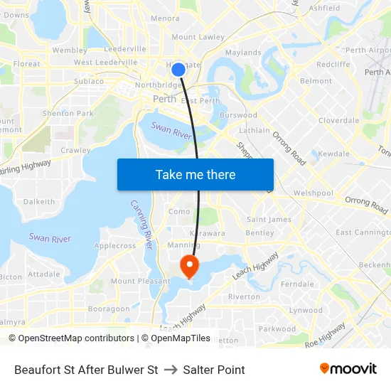 Beaufort St After Bulwer St to Salter Point map