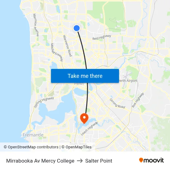 Mirrabooka Av Mercy College to Salter Point map