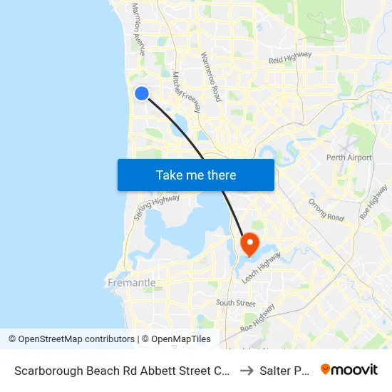Scarborough Beach Rd Abbett Street Cat Id 24 to Salter Point map