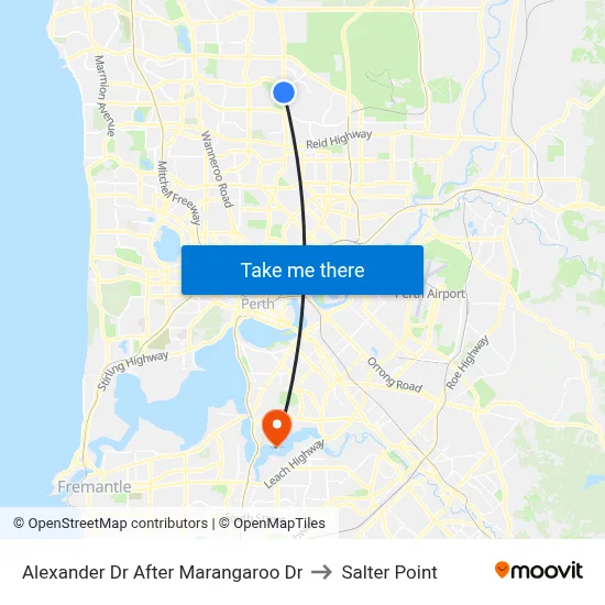 Alexander Dr After Marangaroo Dr to Salter Point map
