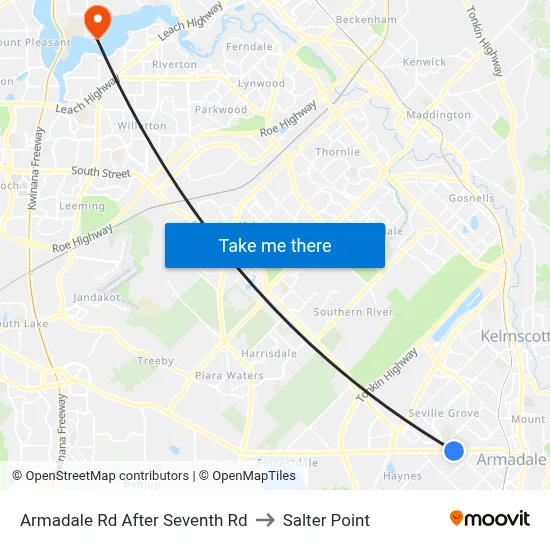 Armadale Rd After Seventh Rd to Salter Point map