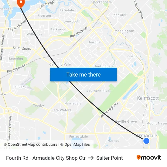 Fourth Rd - Armadale City Shop Ctr to Salter Point map
