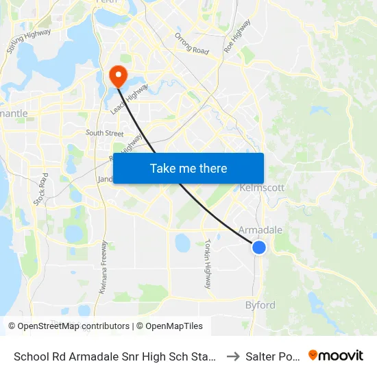 School Rd Armadale Snr High Sch Stand 2 to Salter Point map