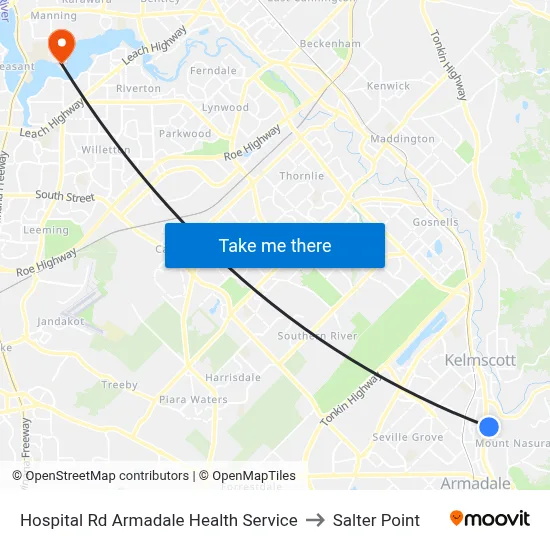 Hospital Rd Armadale Health Service to Salter Point map